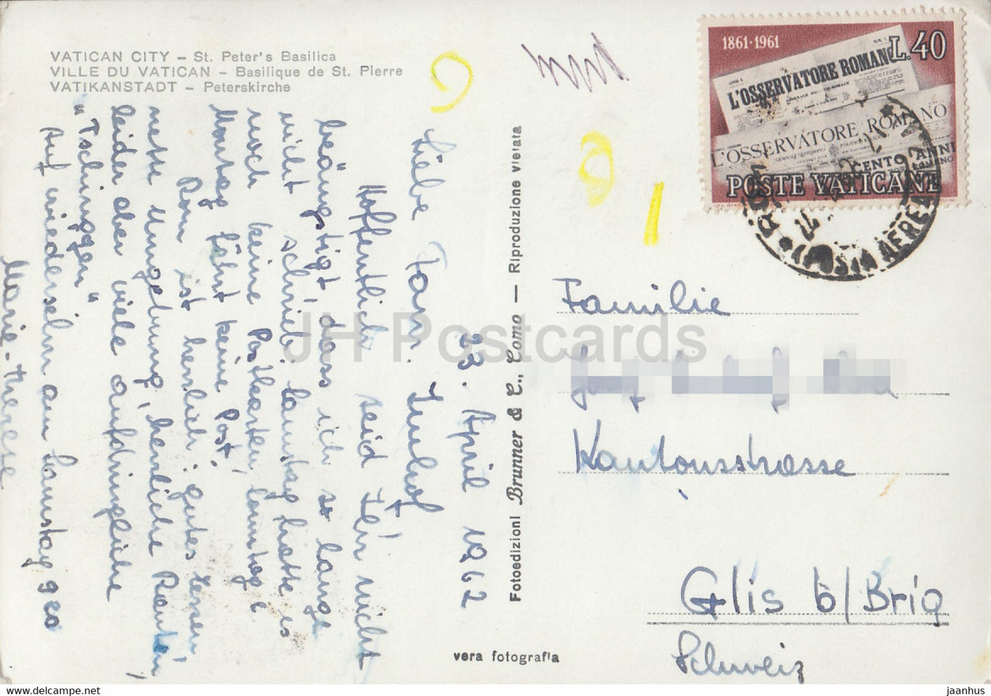 Roma - Rome - Basilica di San Pietro - St Peter Cathedral - 1962 - Italy - Italia - used