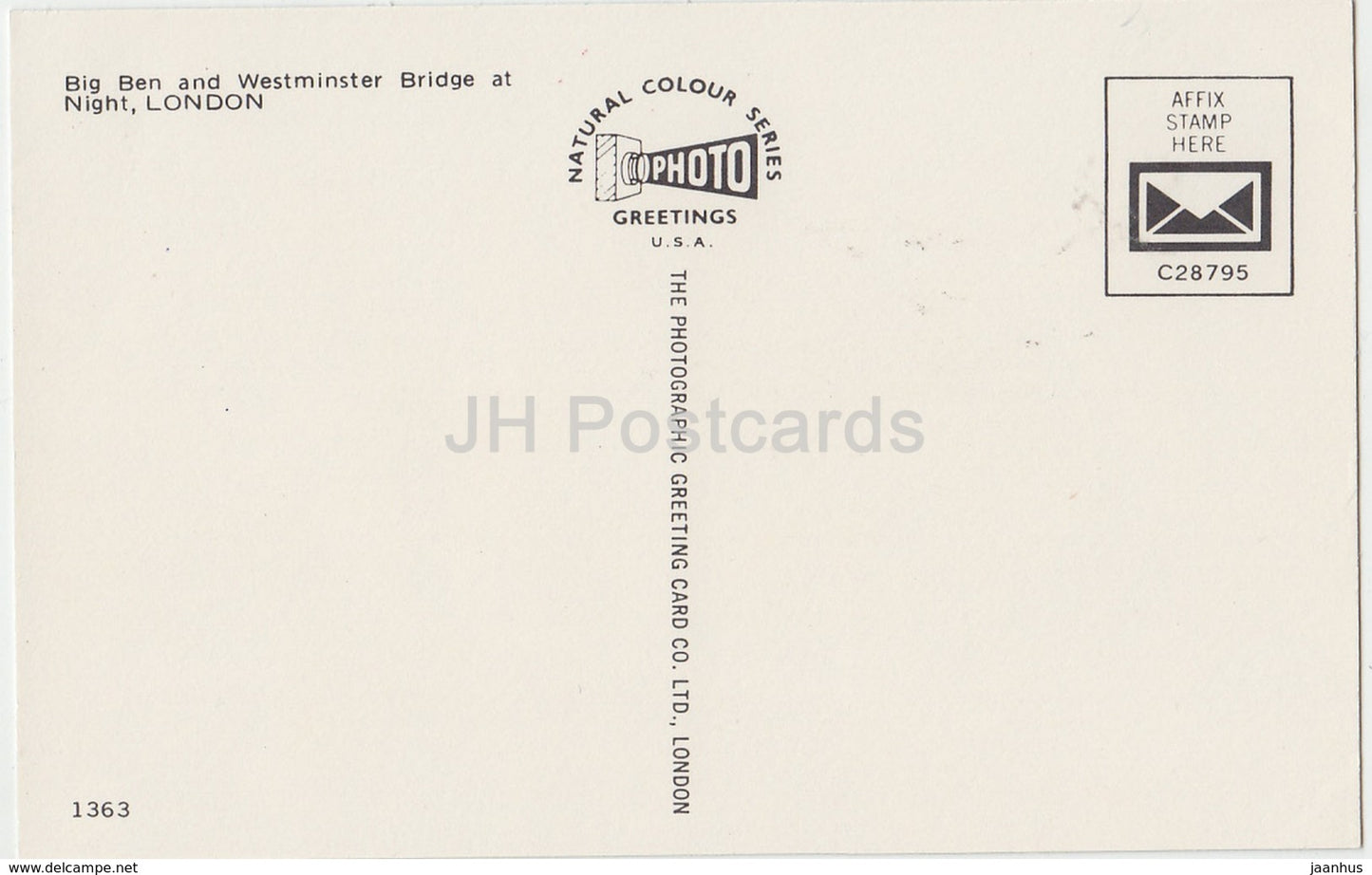 London - Big Ben und Westminster Bridge bei Nacht - 1363 - Vereinigtes Königreich - England - unbenutzt