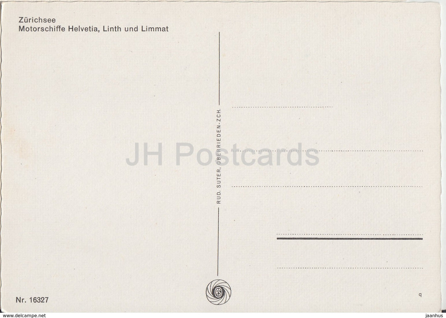 Zurichsee - Motorschiffe Helvetia - Linth - Limmat - MS - ship - 16132 - Switzerland - unused