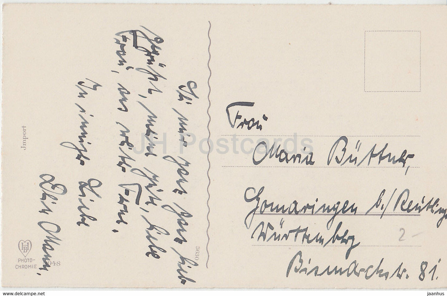 Edelweiß - Blumen - Photochromie 4048 - alte Postkarte - gebraucht