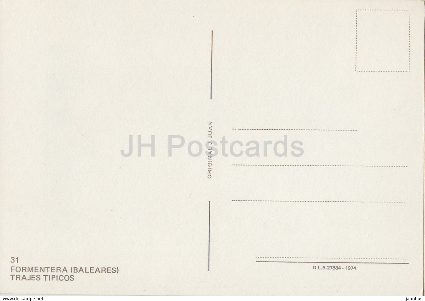 Formentera Baleraes - Trajes Tipicos - folk costumes - Spain - unused