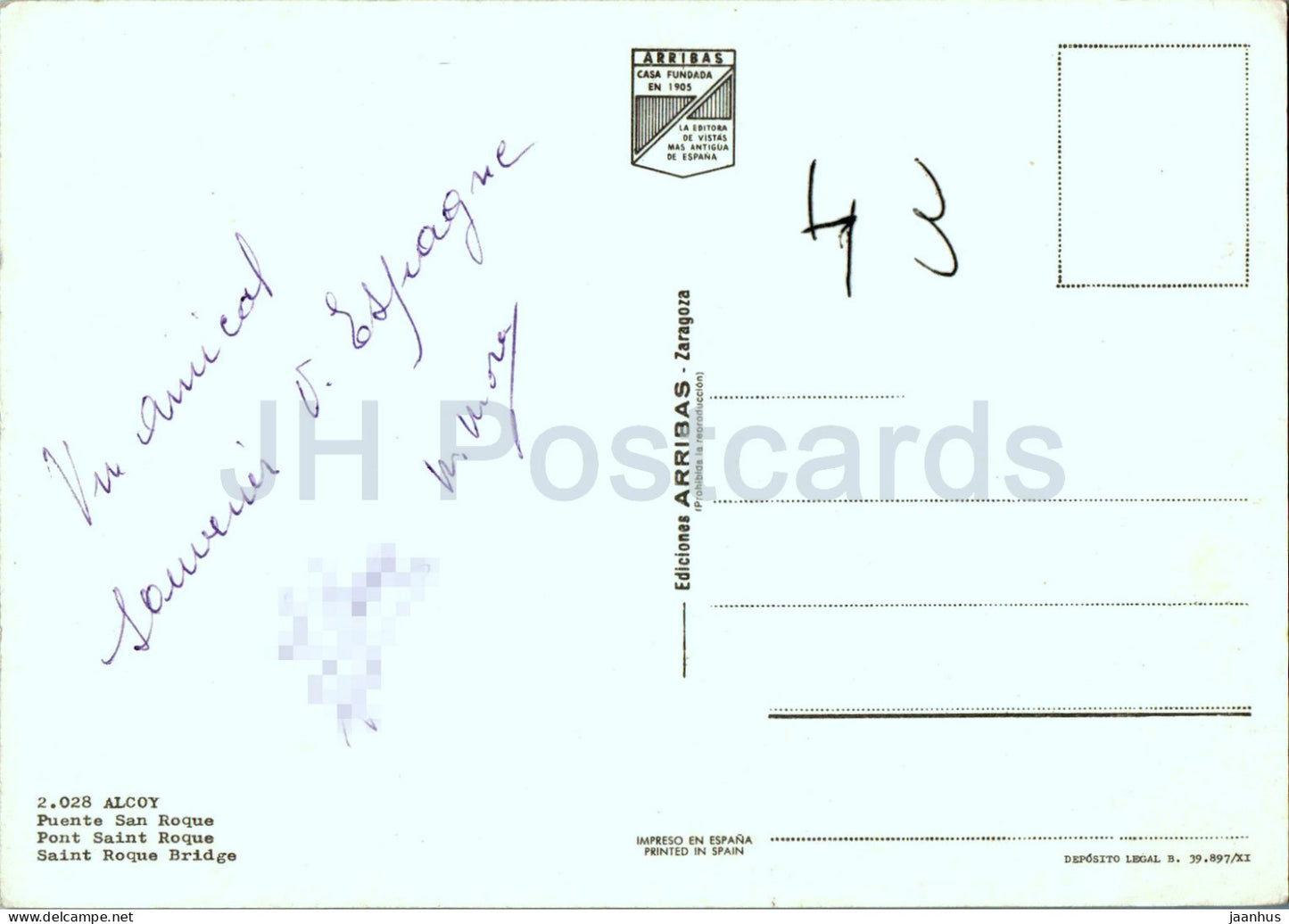 Alcoy - Puente San Roque - Saint-Roque-Brücke - 2028 - Spanien - gebraucht
