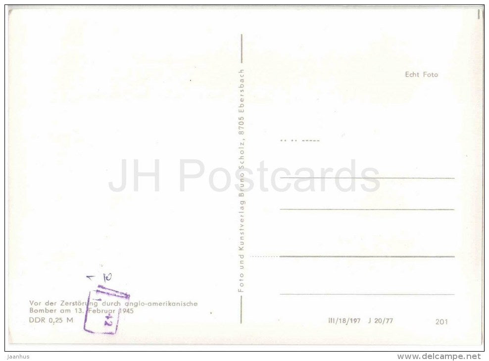 Frauenkirche vor der zerstörung - church - Dresden - Germany - DDR - unused - JH Postcards