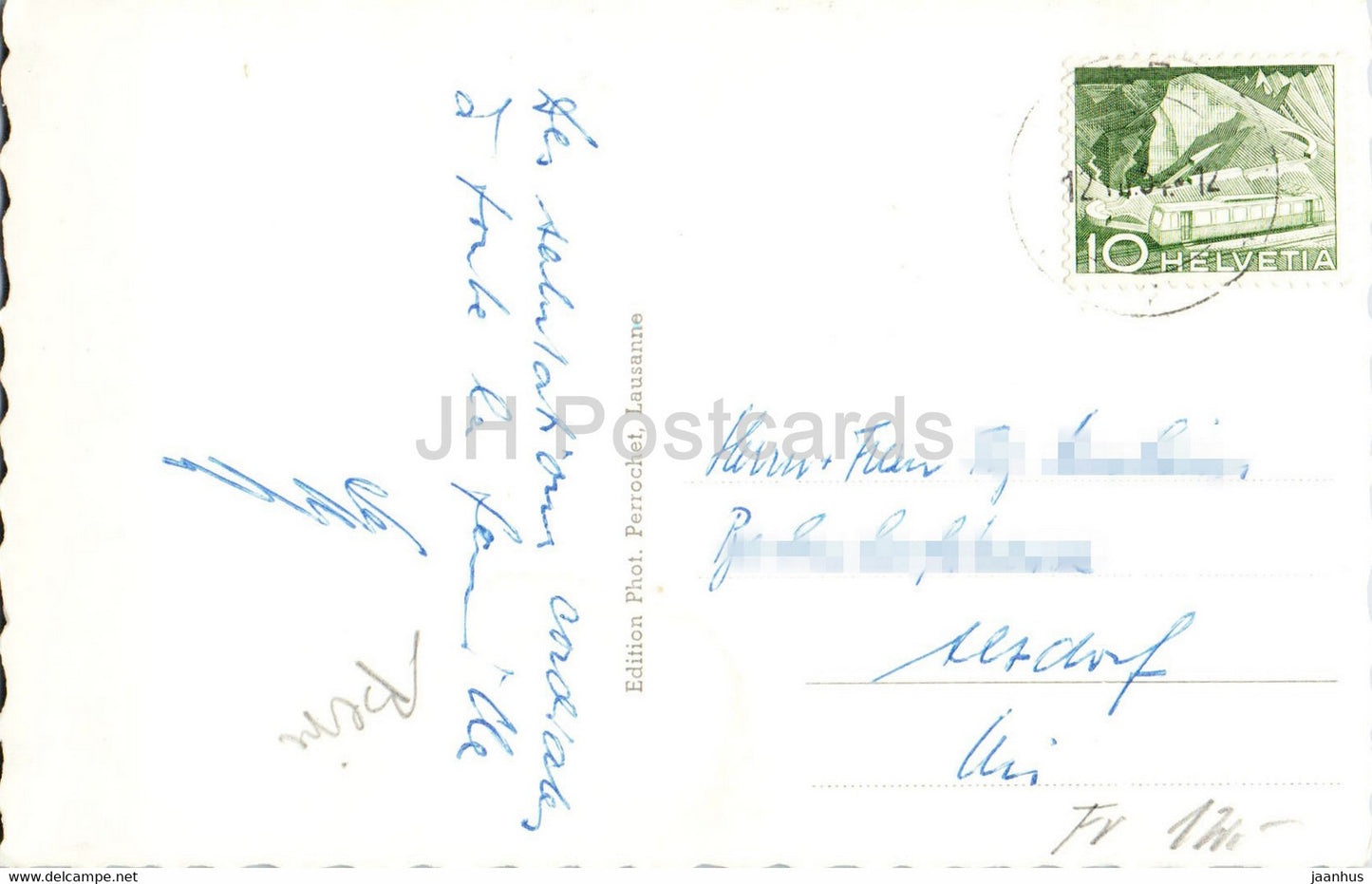 Les Brenets - Vue Générale - 4640 - carte postale ancienne - 1954 - Suisse - occasion