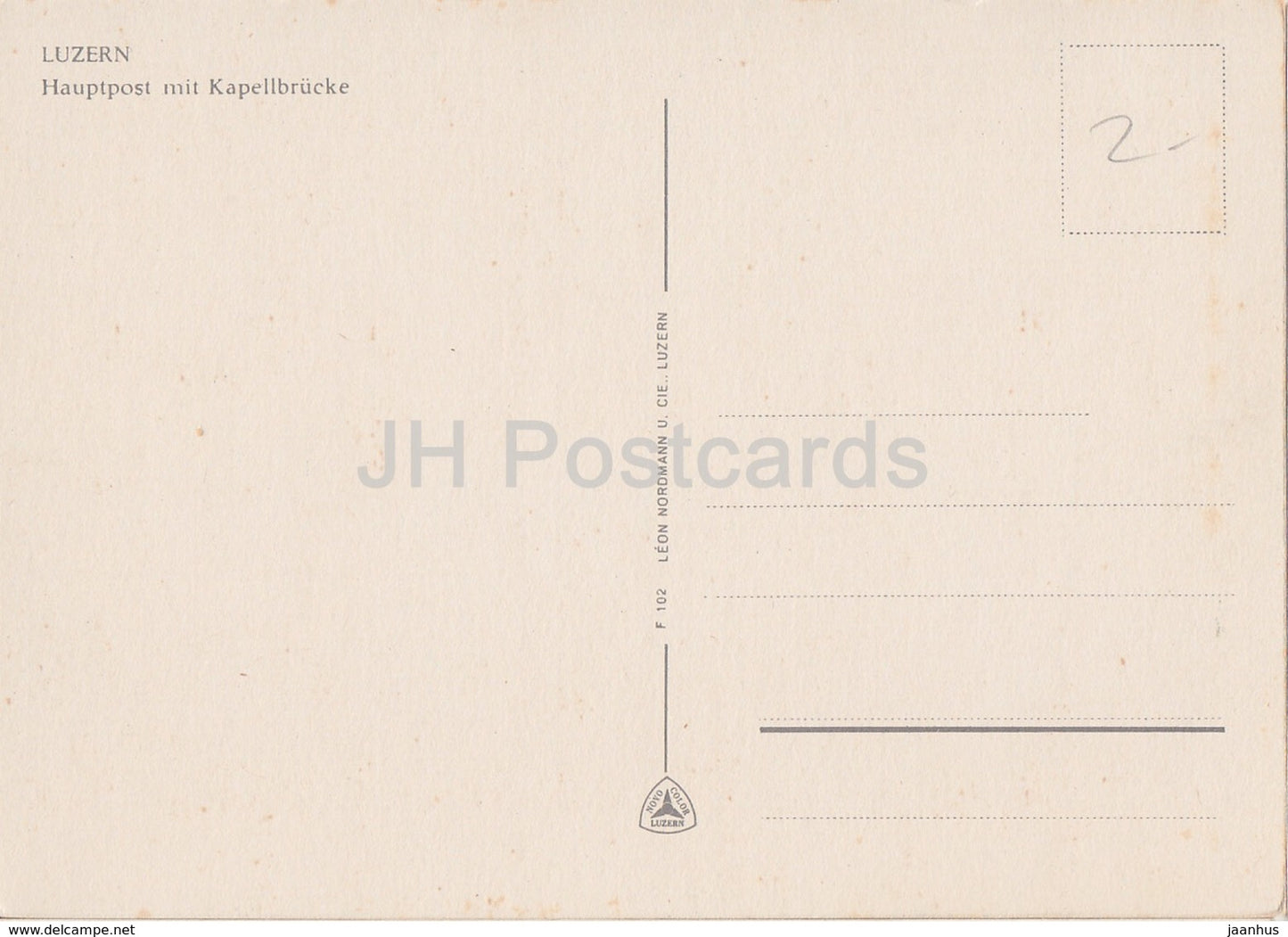 Luzern - Lucerne - Hauptpost mit Kapellbrucke - bridge - ship - steamer - 1970 - Switzerland - unused