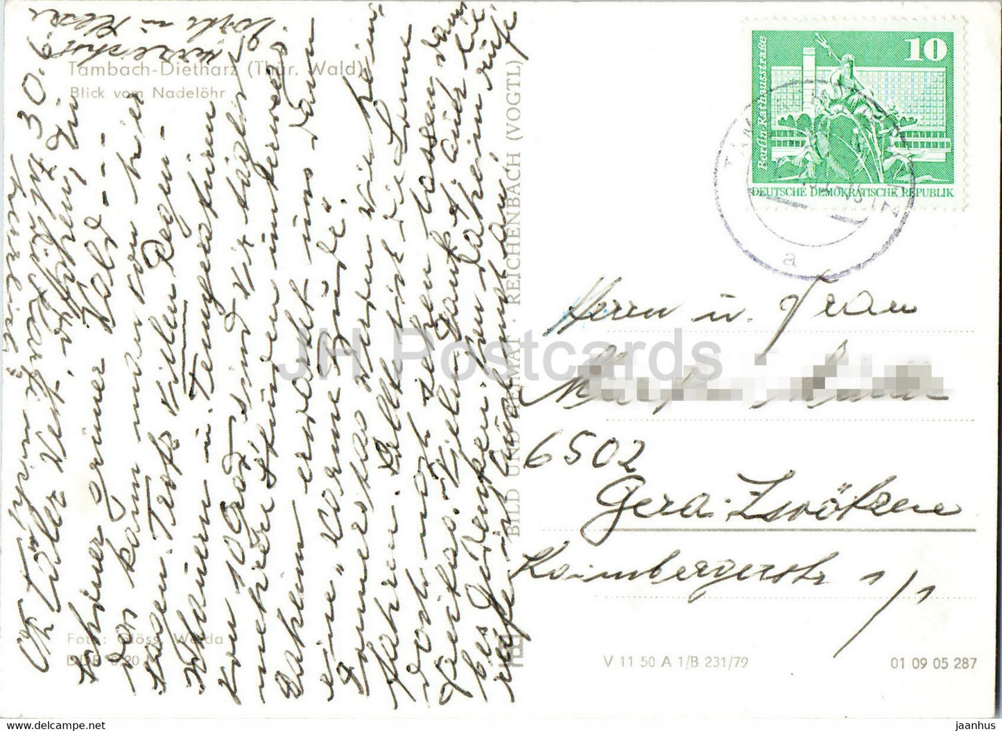 Tambach Dietharz - Blick vom Nadelohr - Germany DDR - used