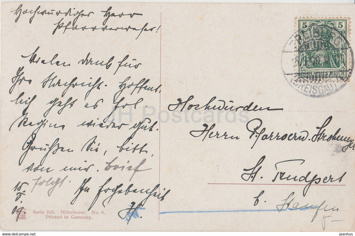 Wuste Sahara - Perlberg - Serie 756 - Mittelmeer - 8 - illustration - carte postale ancienne - 1909 - Allemagne - utilisé