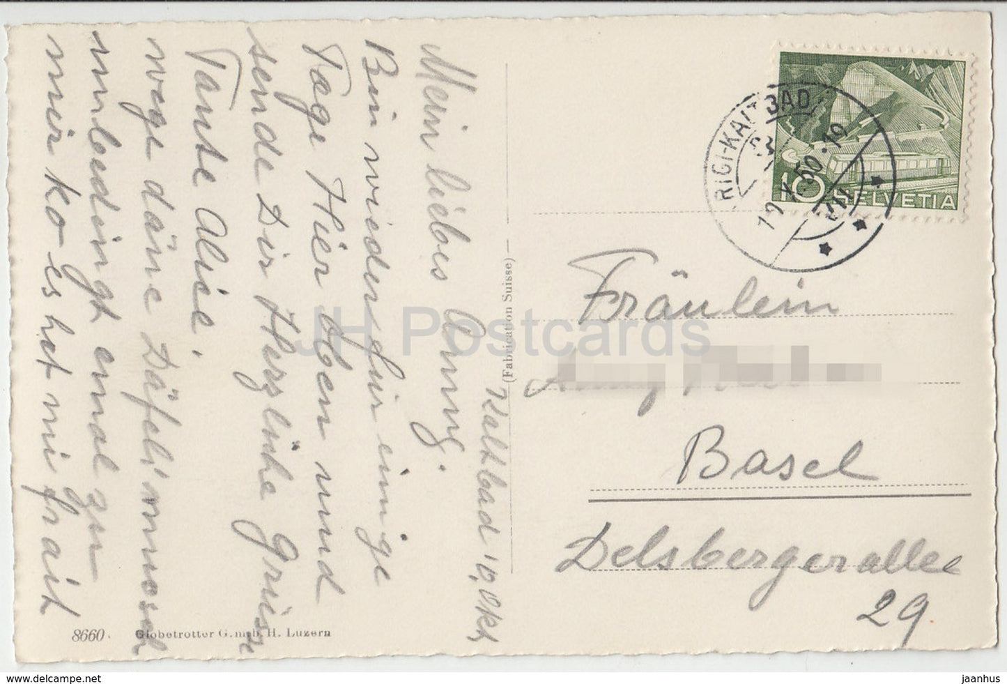 Rigi - Blick auf Zugersee u. Zug - 8660 - Suisse - 1950 - occasion