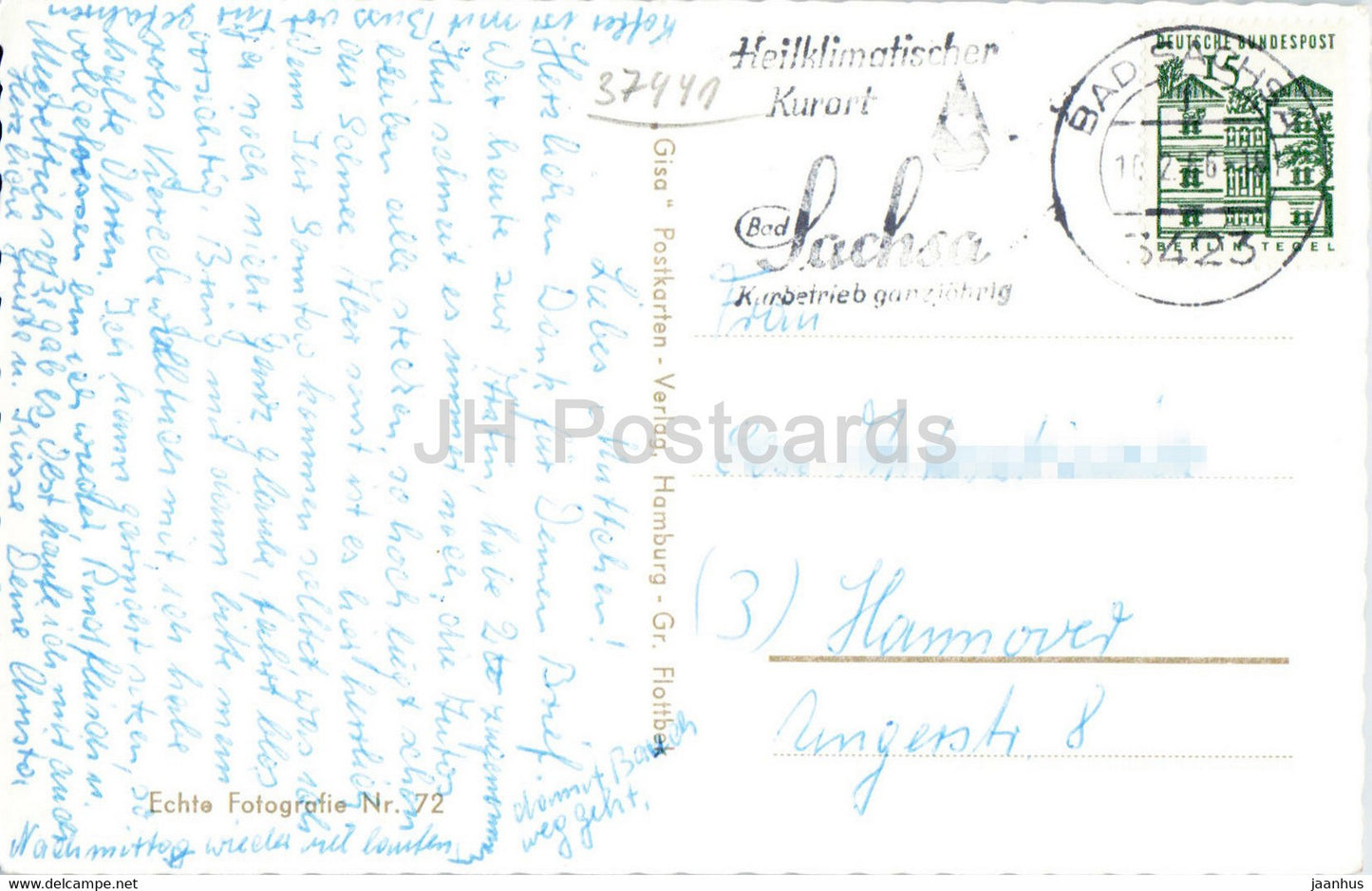 Winterkurort Bad Sachsa - Oberstadt - Schmeitzteich - saut à ski - carte postale ancienne - Allemagne - utilisé