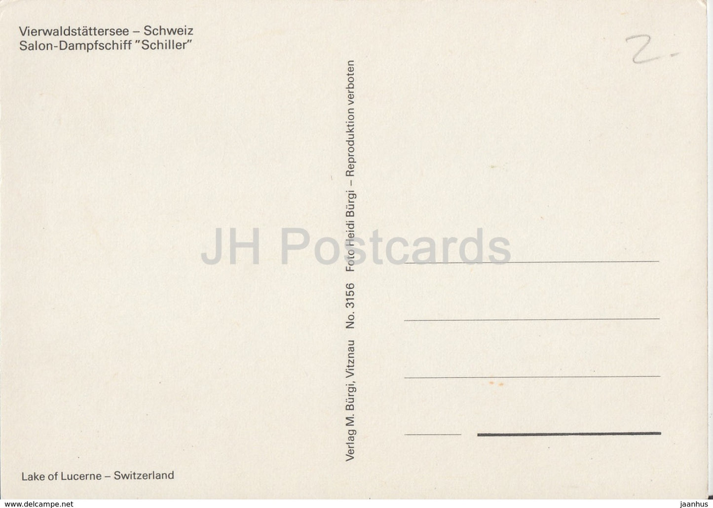 Vierwaldstattersee - Dampfschiff Schiller - passenger ship - steamer - 3156 - Switzerland - unused