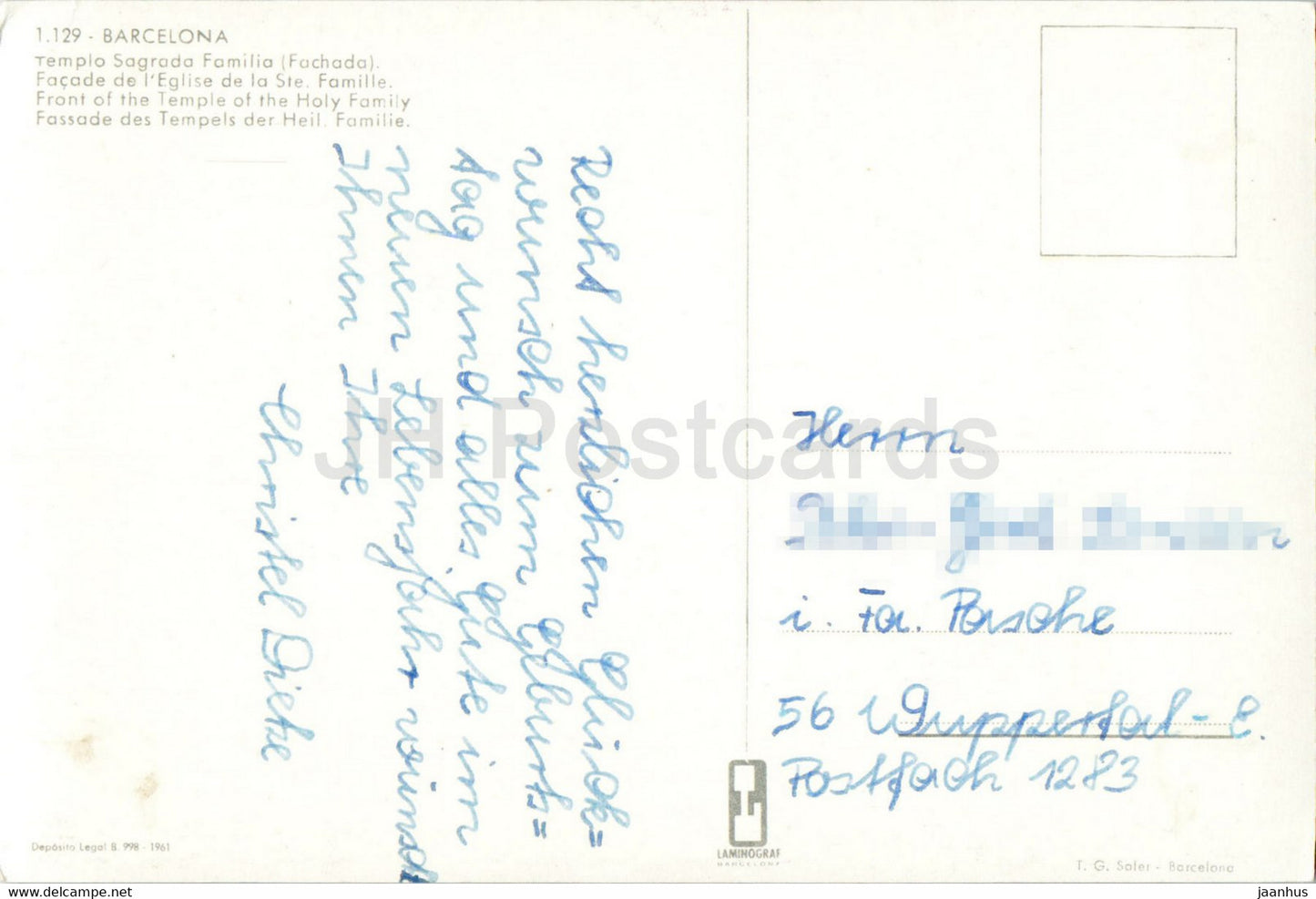 Barcelone - Templo Sagrada Familia - Fachada - Temple de la Sainte Famille - 1129 - Espagne - utilisé