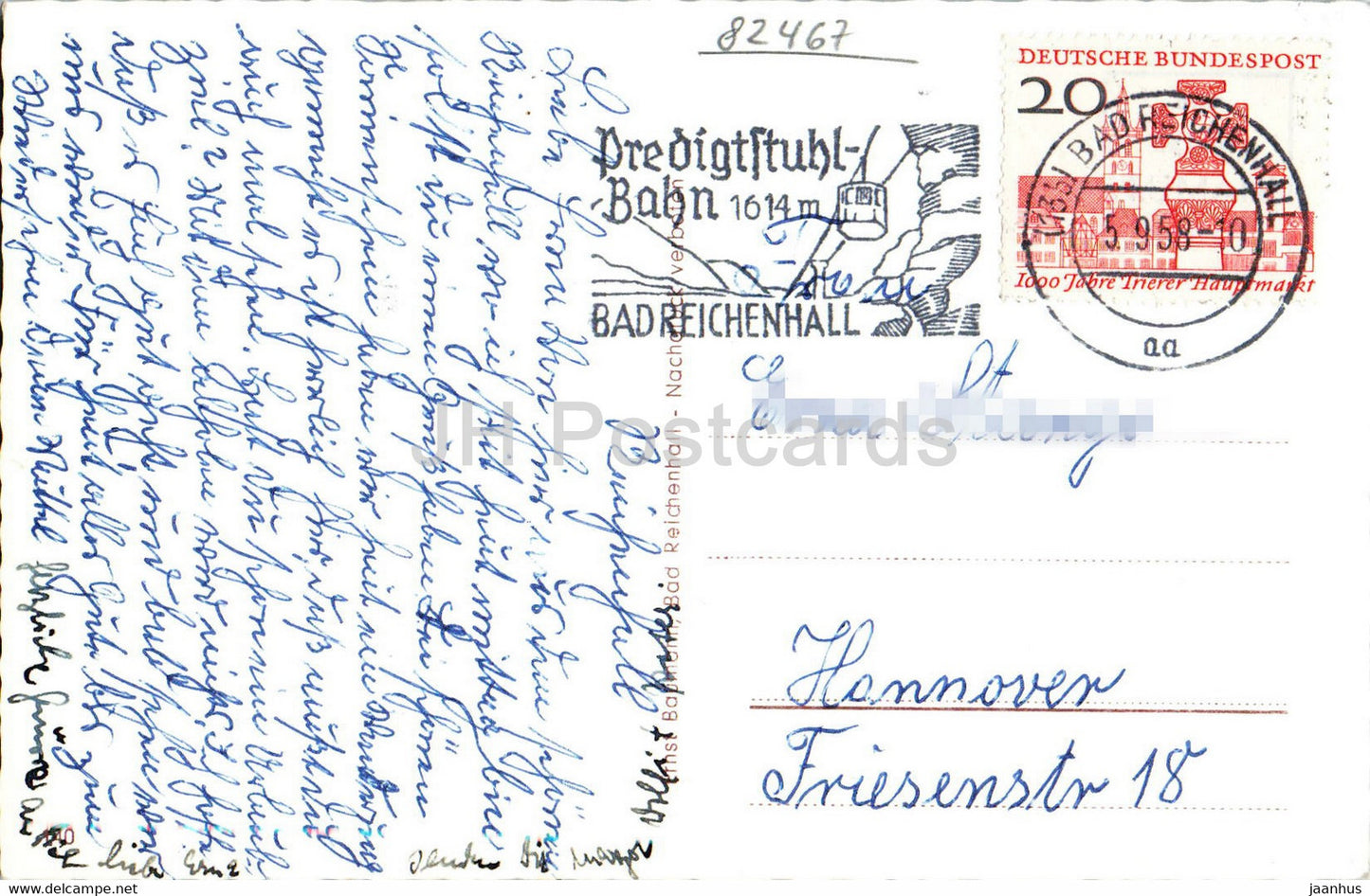 Gruss vom Konigssee - Obersee - St Bartholoma - Malerwinkel - Eiskapelle - old postcard - 1958 - Germany - used