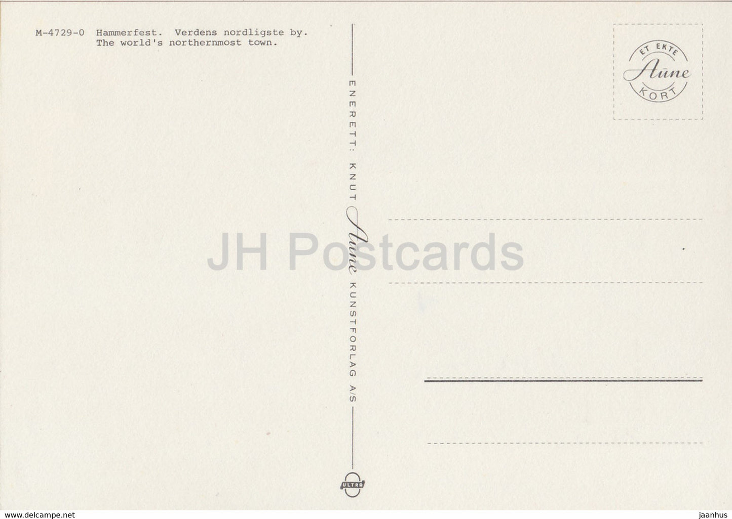 Hilsen fra Hammerfest - La ville la plus septentrionale du monde - Norvège - inutilisé