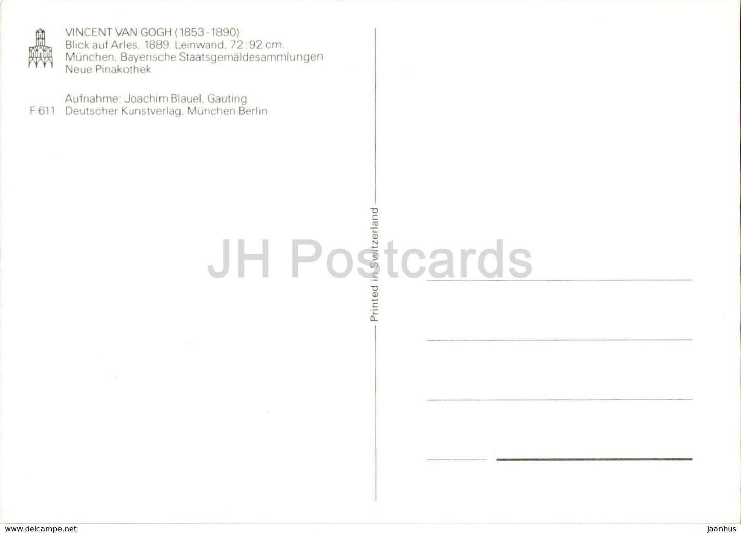 painting by Vincent van Gogh - Blick auf Arles - Dutch art - Switzerland - unused