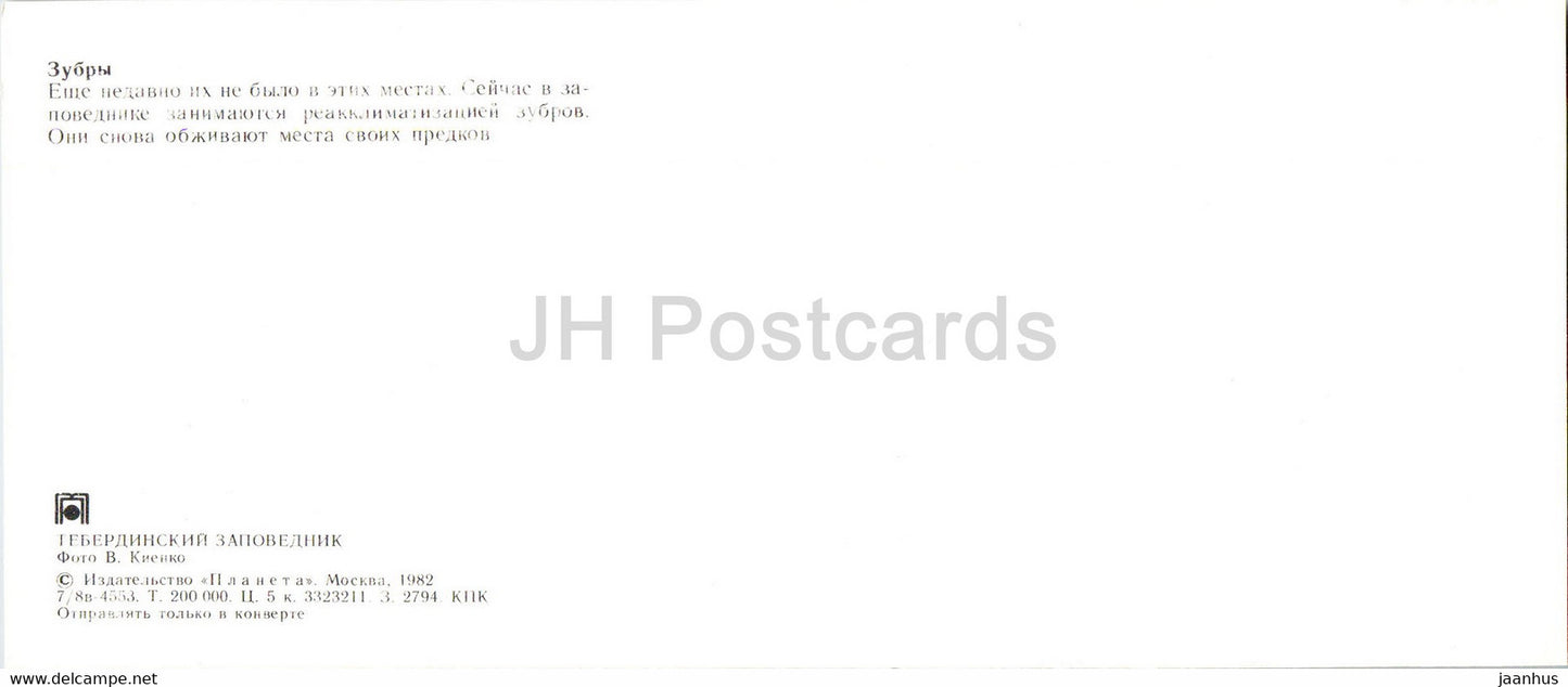 Naturschutzgebiet Teberda – Bison – Tiere – 1982 – Russland UdSSR – unbenutzt