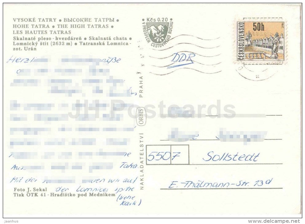 observatory - Skalnate Pleso - Tatranska Lomnica - Vysoke Tatry - High Tatras - Czechoslovakia - Slovakia - used - JH Postcards