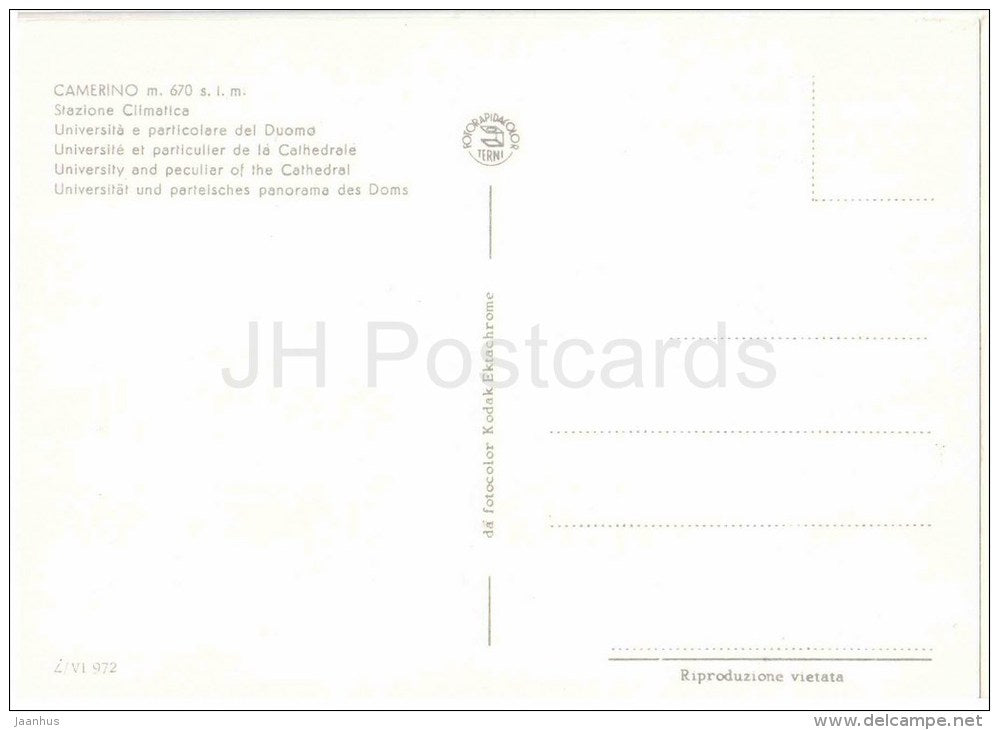 Stazione Climatica , Universita , Duomo - university - Camerino m. 670 - Macerata - Marche - Italia - Italy - unused - JH Postcards