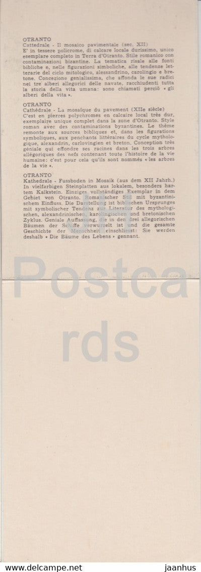 Otranto - Mosaico Pavimentale - mosaïque de sol - Italie - Italia - inutilisé