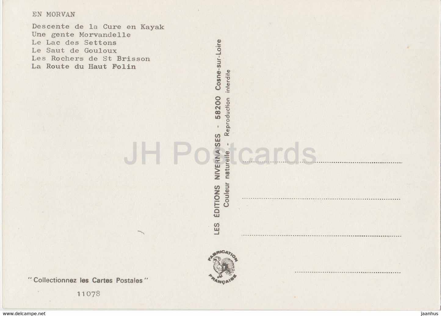 Le Morvan - Mor Ven - Noires Montagnes - donkey - folk costumes - sailing boat - France - unused