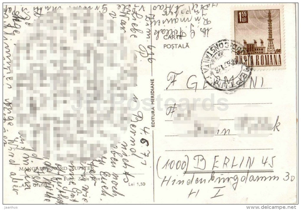 Mangalia - Nord Jupiter - beach - Romania - used 1971 - JH Postcards