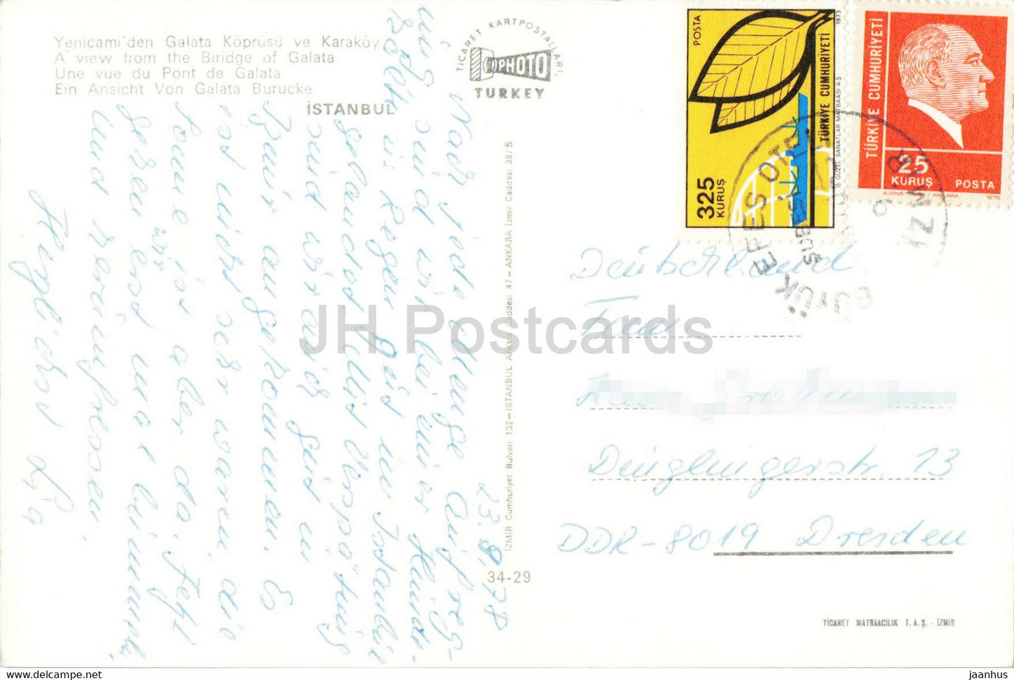 Istanbul - A view from the Bridge of Galata - ship - bridge - 1978 - Turkey - used