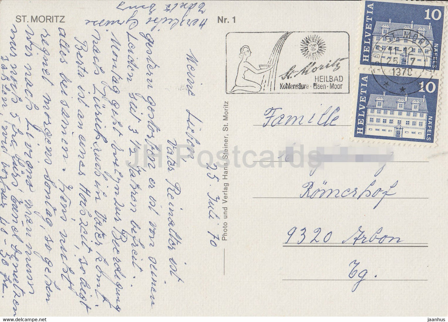 St. Moritz - téléphérique - costumes folkloriques - multiview - 1 - 1970 - Suisse - utilisé