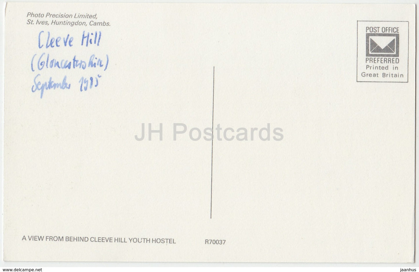 Ein Blick von hinten auf die Cleeve Hill Youth Hostel – R70037 – 1985 – Vereinigtes Königreich – England – gebraucht