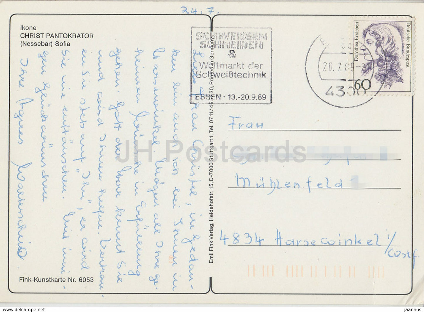 Ikone - Christ Pantokrator - icône - 6053 - Nessebar - Sofia - art - 1989 - Allemagne DDR - utilisé