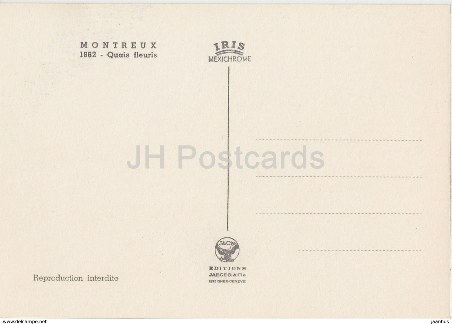 Montreux - Quais Fleuris - 1862 - Switzerland - unused