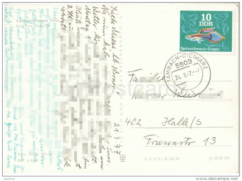 Tambach-Dietharz - Blick vom Nadelöhr - 795 - Germany - 1977 gelaufen - JH Postcards