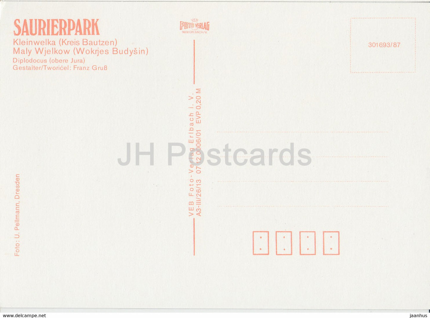 Diplodocus - dinosaur - Saurierpark Kleinwelka - DDR Germany - unused