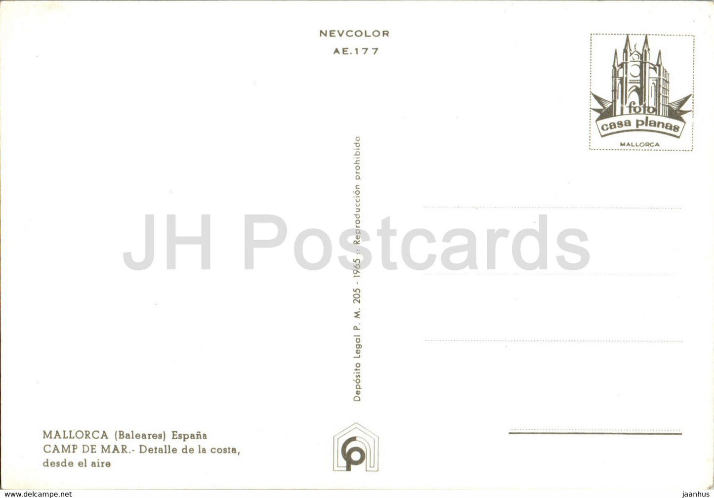 Camp de Mar - Detalle de la costa desde el aire - Majorque - 177 - Espagne - inutilisé