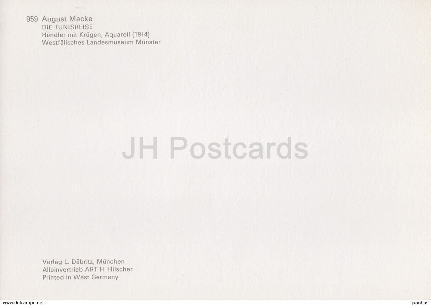 Gemälde von August Macke – Die Tunisreise – Handler mit Krugen – 959 – Deutsche Kunst – Deutschland – unbenutzt
