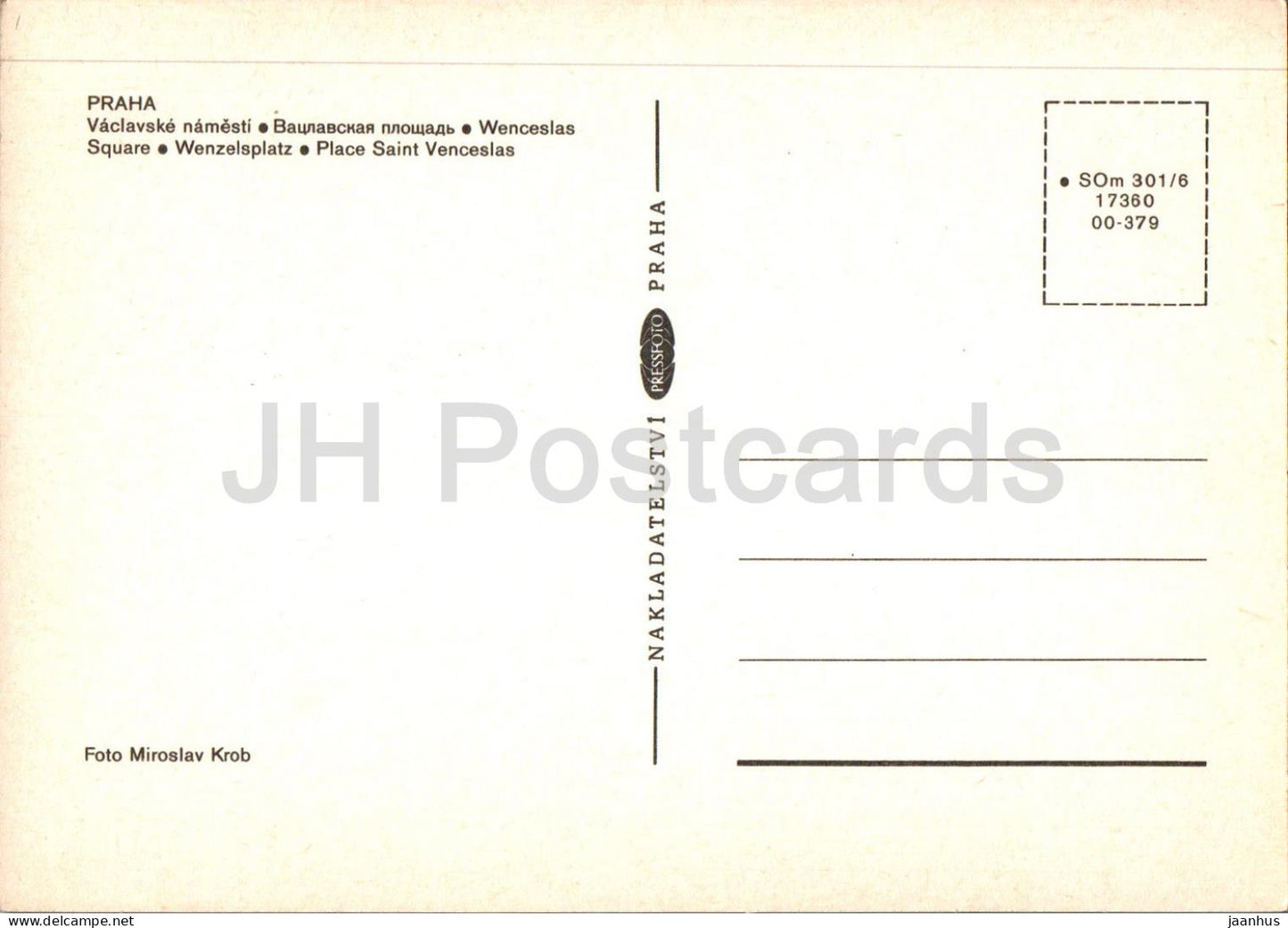 Praha - Prague - Place Venceslas - République Tchèque - Tchécoslovaquie - inutilisé