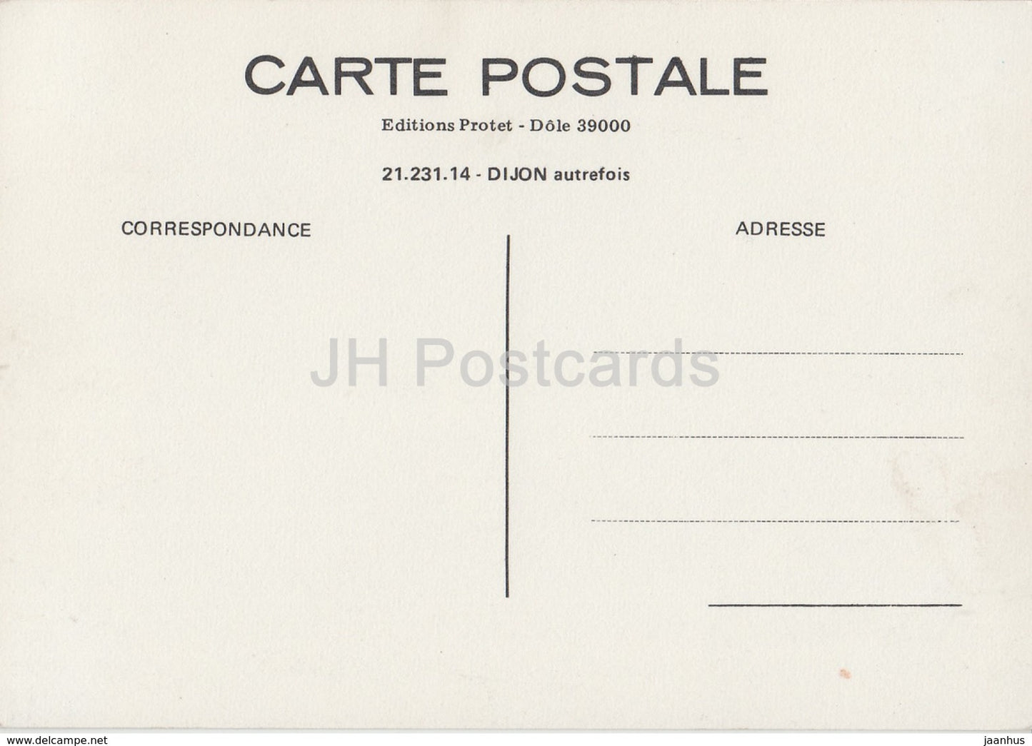 Dijon - Le Place Saint-Jean - Platz - Straßenbahn - Pferd - REPRODUKTION - Frankreich - unbenutzt