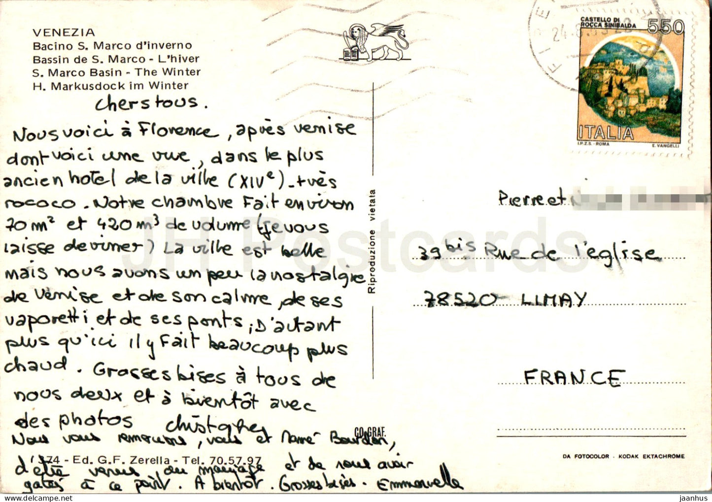 Venezia - Venise - Bacino S Marco d'inverno - S Marco Basin - L'hiver - 1972 - Italie - utilisé