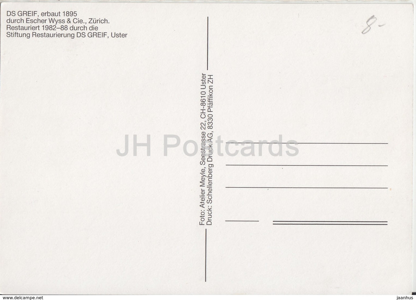 DS Greif - Steamer - ship - Switzerland - unused