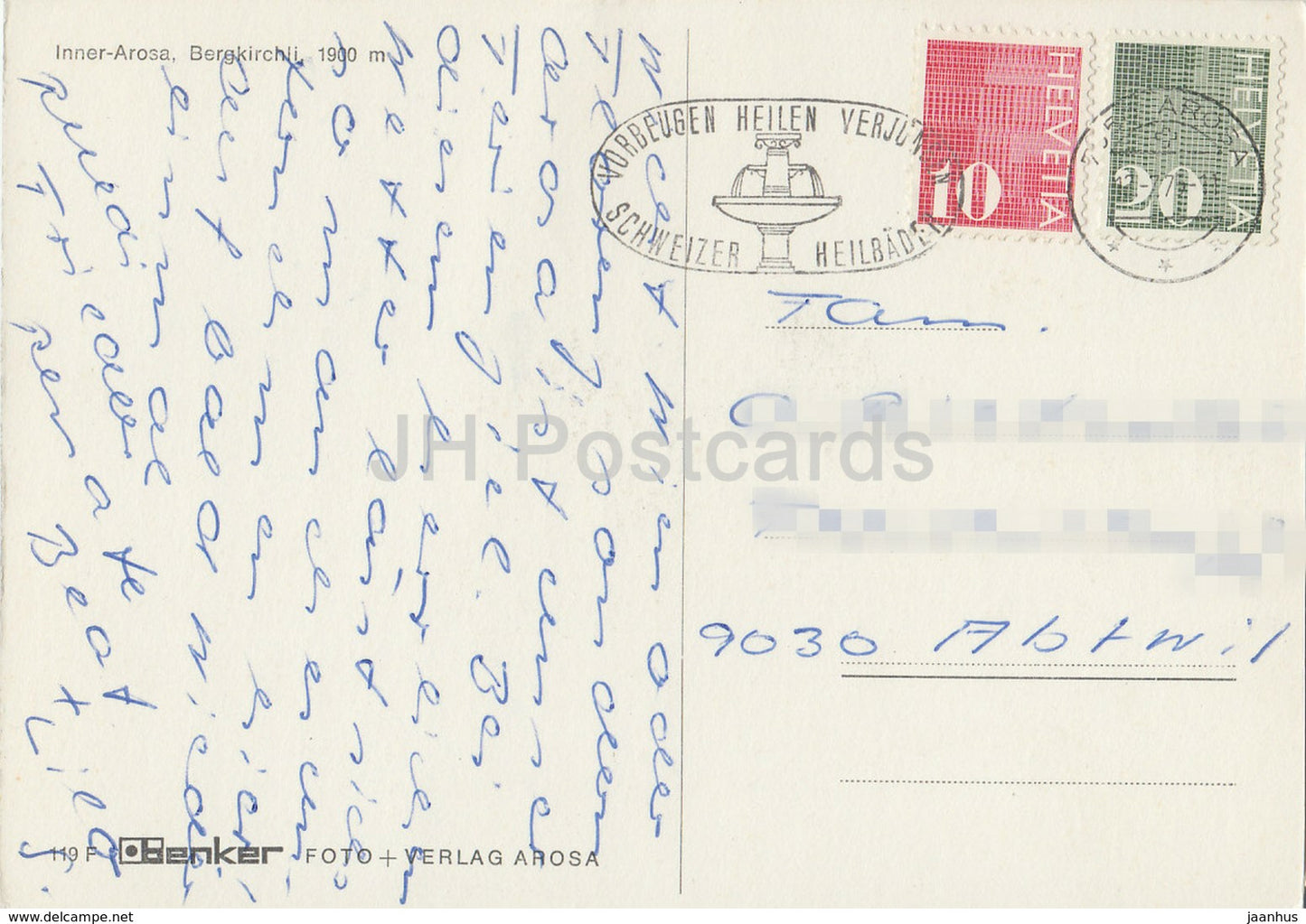 Inner Arosa - Bergkirchli 1900 m - church - 538 - 1977 - Switzerland - used