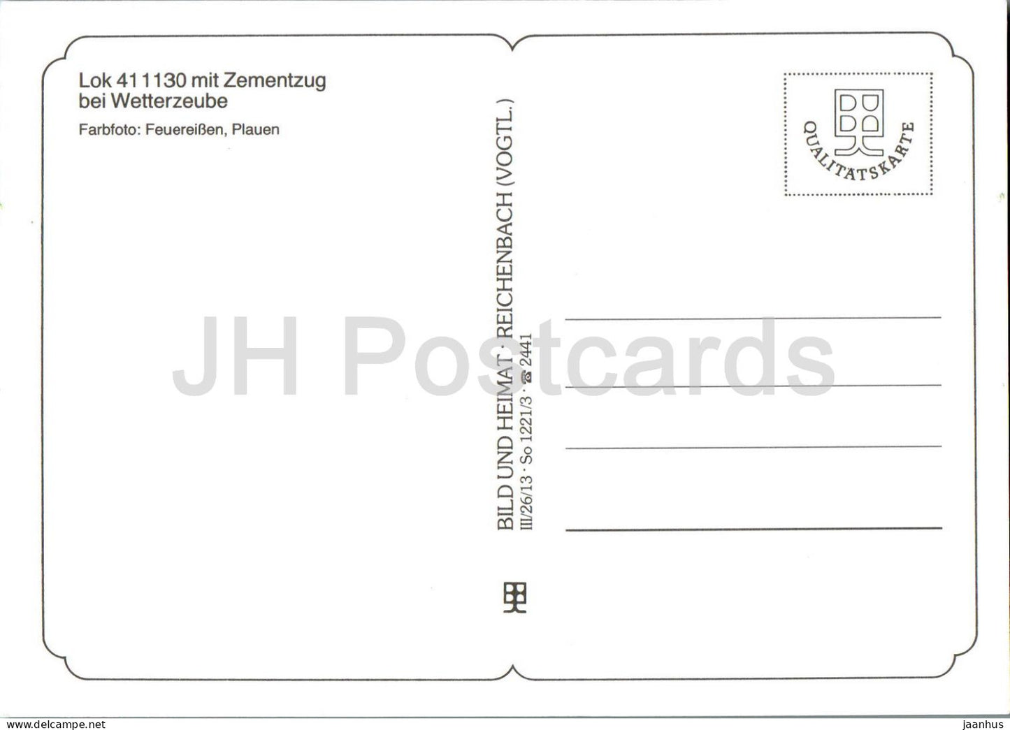 Lok 411130 mit Zementzug bei Wetterzeube - Zug - Eisenbahn - Deutschland - unbenutzt