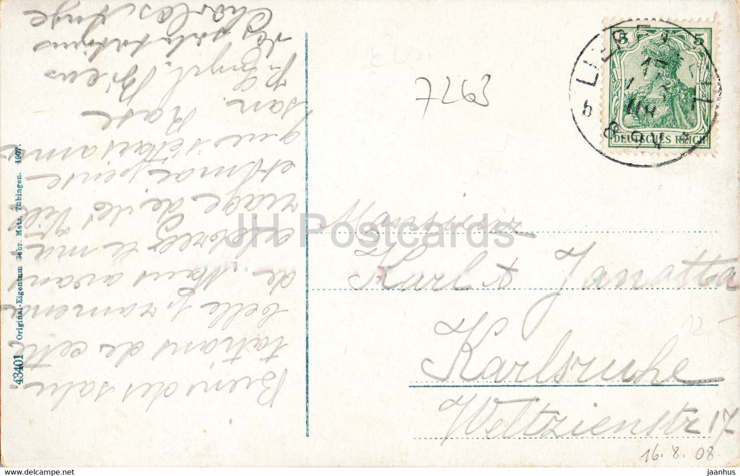 Bad Liebenzell – 43401 – alte Postkarte – 1908 – Deutschland – gebraucht