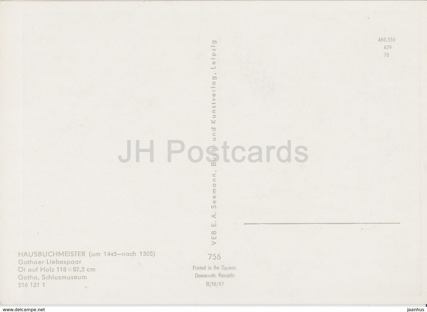 painting by Hausbuchmeister - Gothaer Liebespaar - 756 - German art - Germany DDR - unused