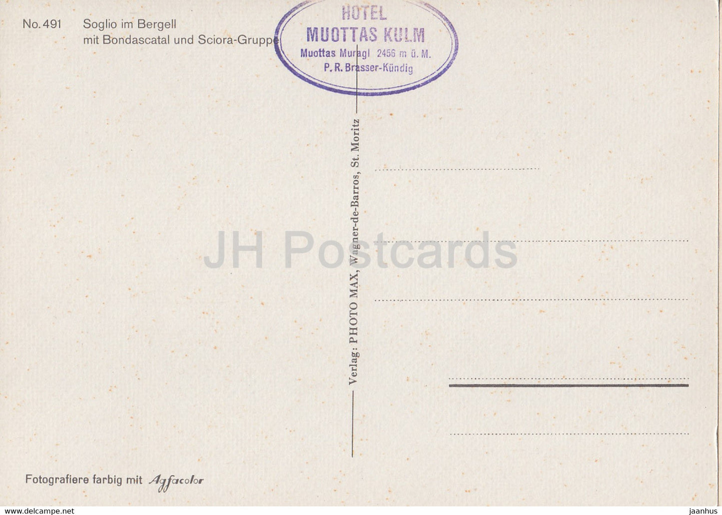 Soglio im Bergell mit Bondascatal und Sciora Gruppe - 491 - Switzerland - unused