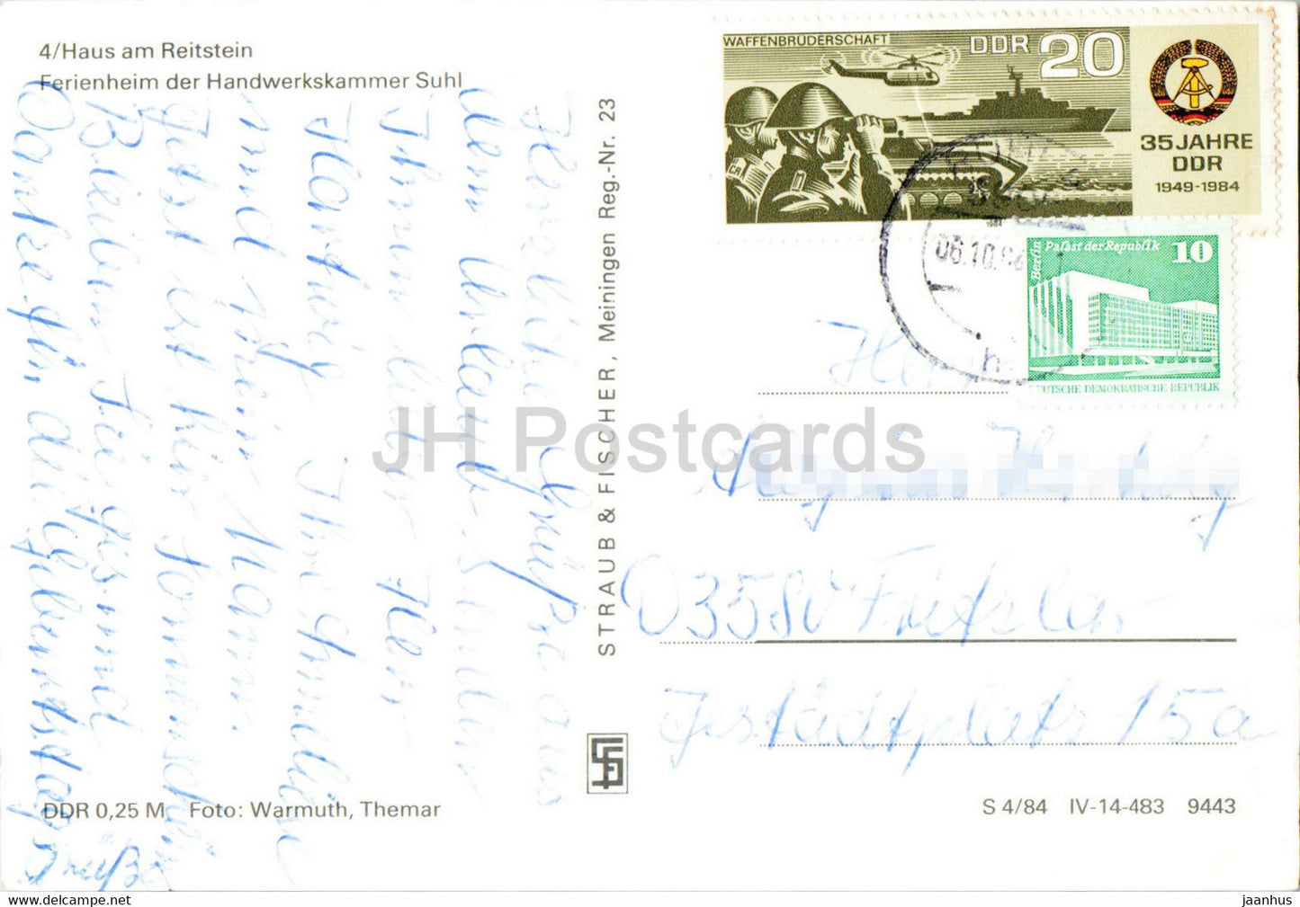 Inselsberg - Haus am Reitstein - Ferienheim der Handwerksammer Suhl - Thur Wald - Germany DDR - used