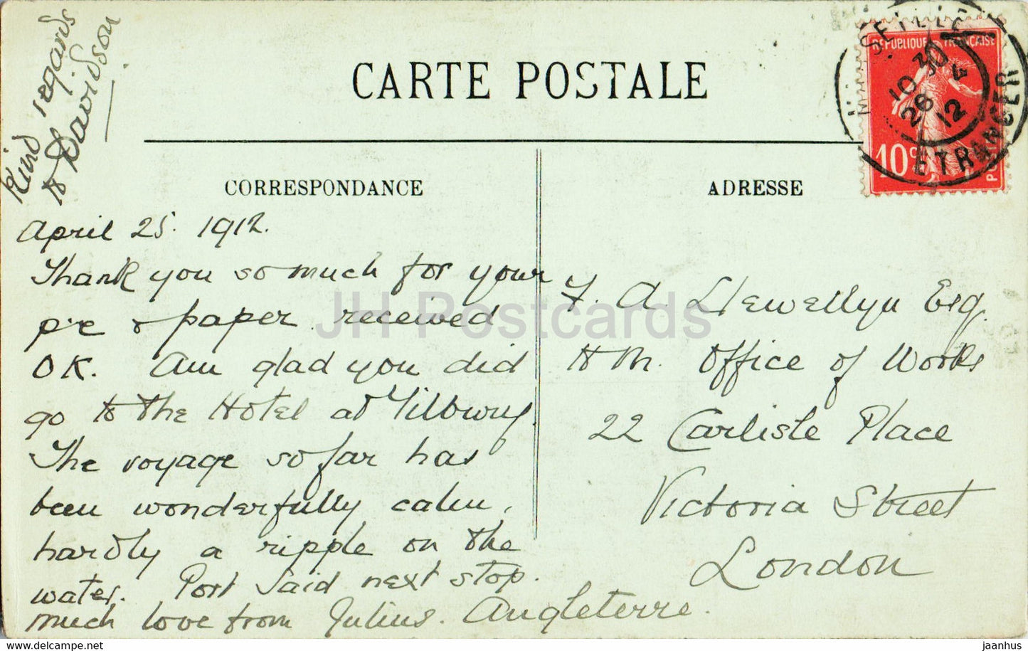 Marseille - Le Palais Longchamp - 25 - carte postale ancienne - 1912 - France - occasion