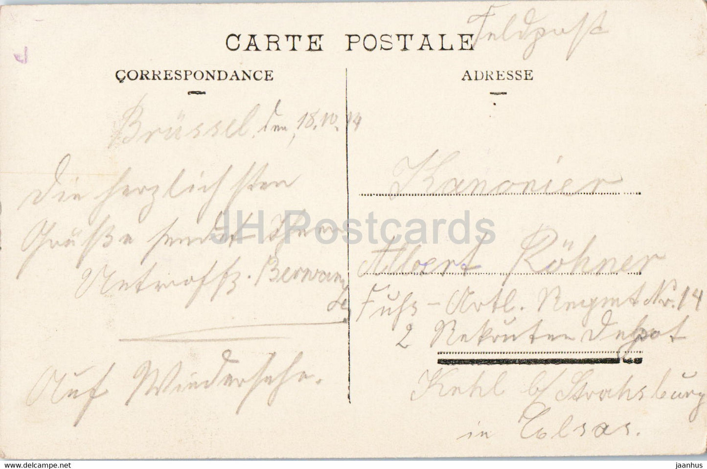 Bruxelles - Bruxelles - Porte de Hal - 16 - carte postale ancienne - 1914 - Belgique - occasion