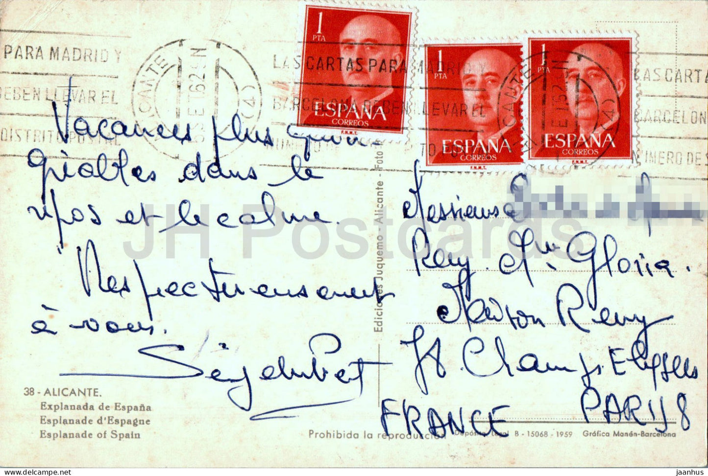 Alicante - Explanada de Espana - Esplanade of Spain - 38 - 1962 - Spanien - gebraucht