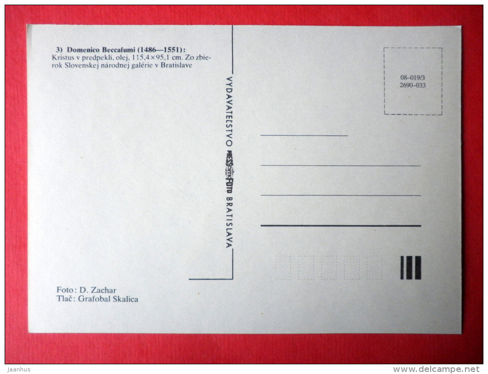 painting by Domenico Beccafumi - Christ in Limbo - italian art - unused - JH Postcards