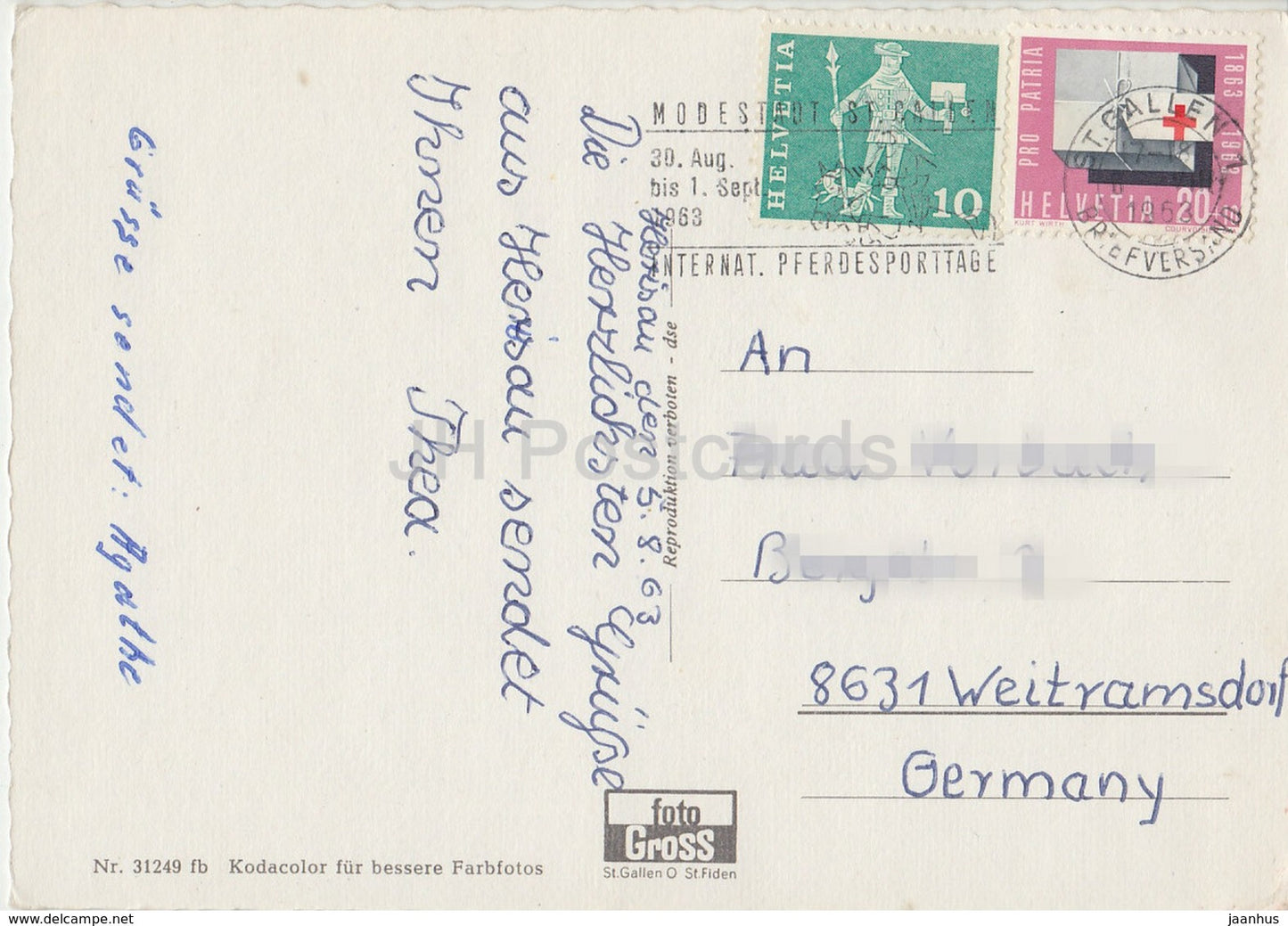 Santis-Schwebebahn - Schwagalp 1361 m - Santis 2504 m - Seilbahn - Multiview - Schweiz - 1963 - gebraucht