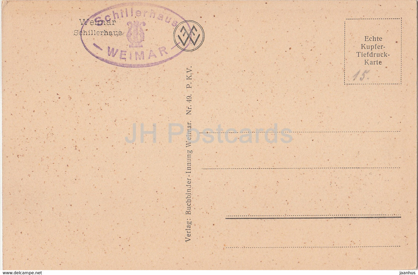 Weimar - Schillerhaus - Garten - 49 - old postcard - Germany - unused