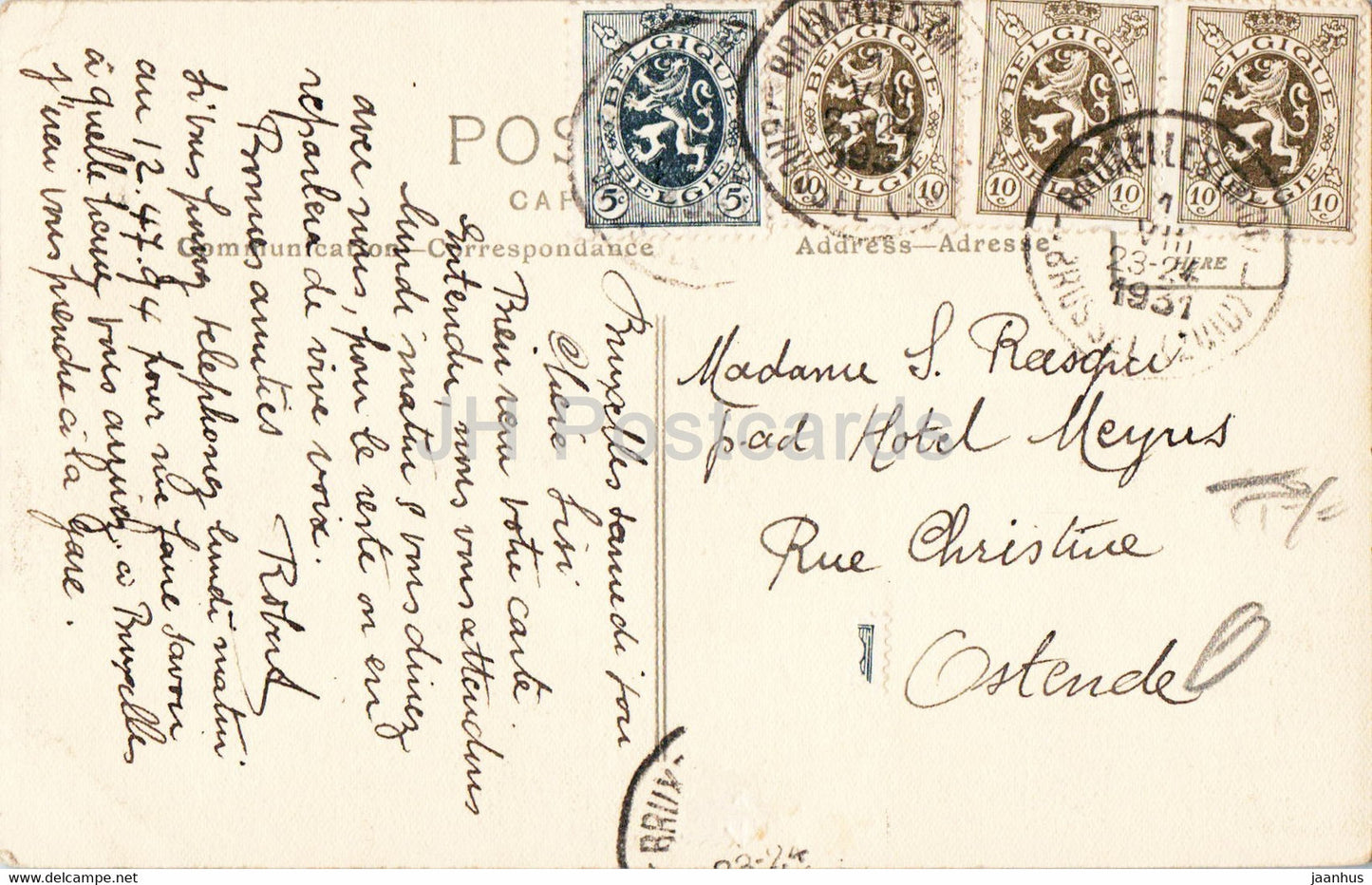 Port - navire - carte postale ancienne - 1931 - Belgique - occasion